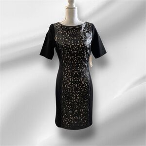 Nue by Shani Black Laser-Cut Dress